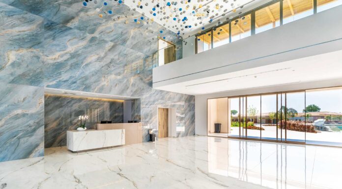 Un espacio de lujo con materiales exclusivos